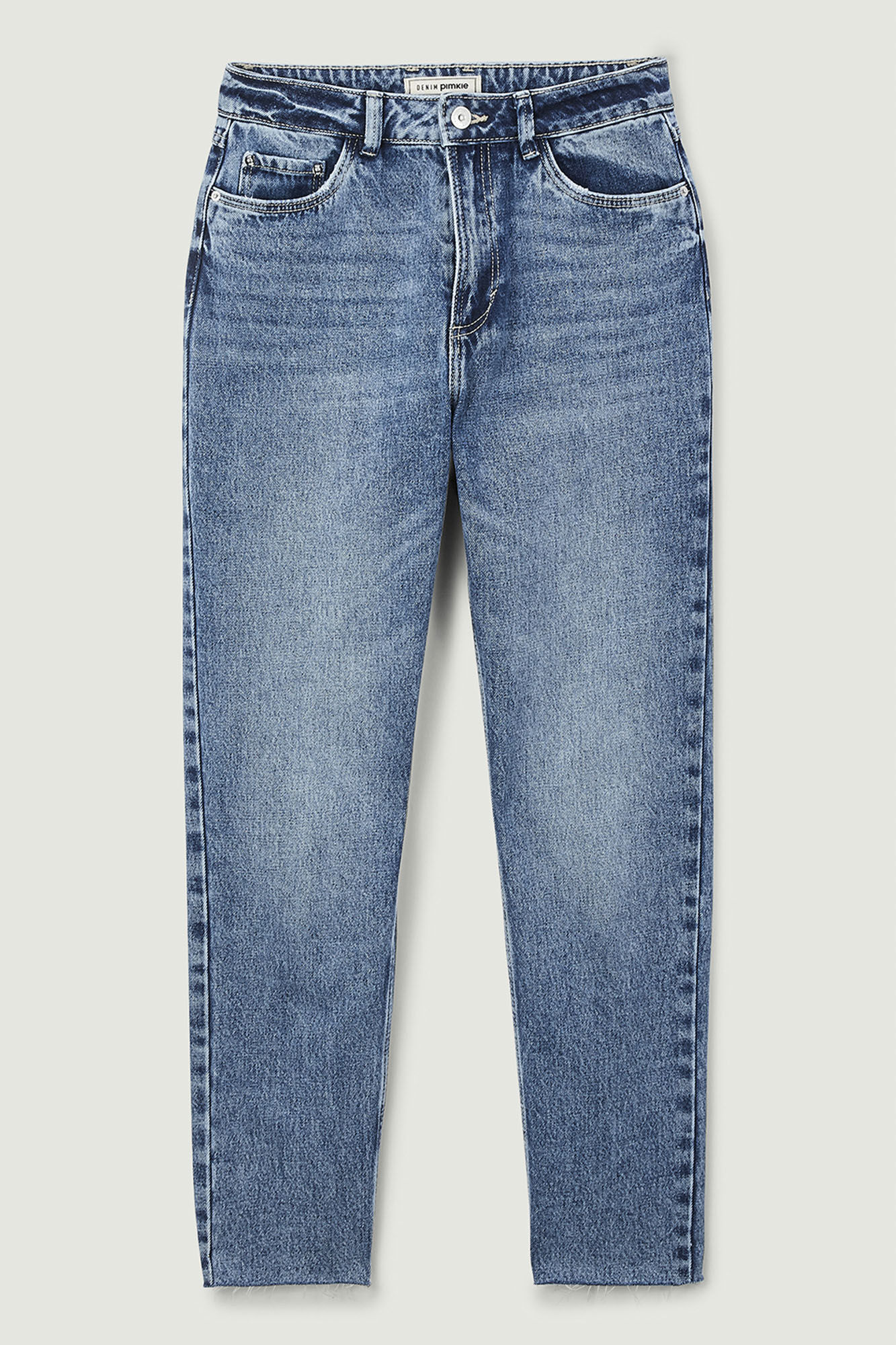 Calça jeans mom de cintura alta