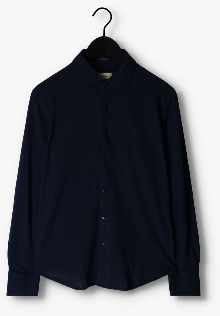 DSTREZZED donkerblauwe dstrezzed casual overhemd shirt melange pique