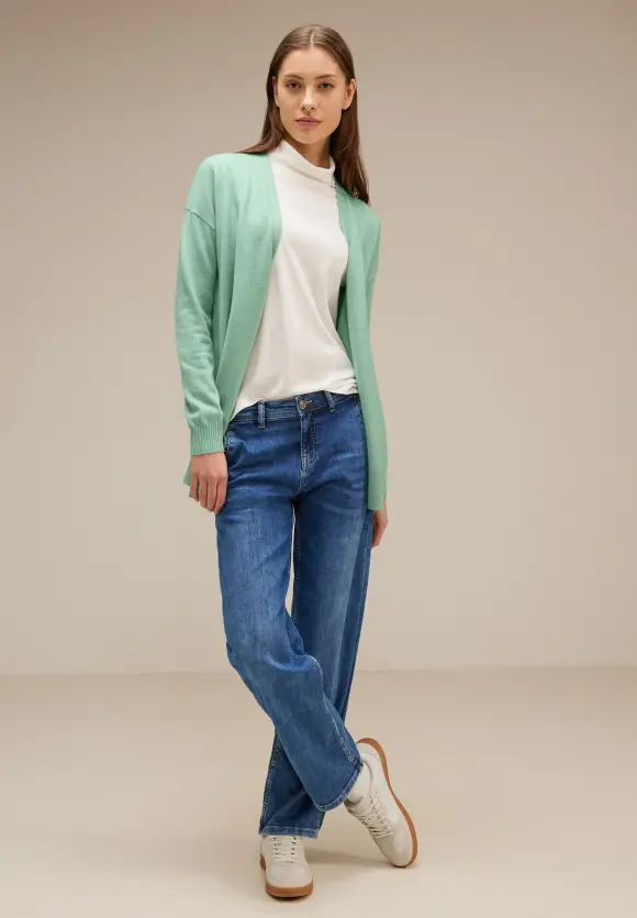 Offener Strickcardigan - gentle green melange