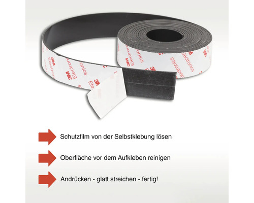 Industriële zelfklevende magneetband, ferriet, 3 m