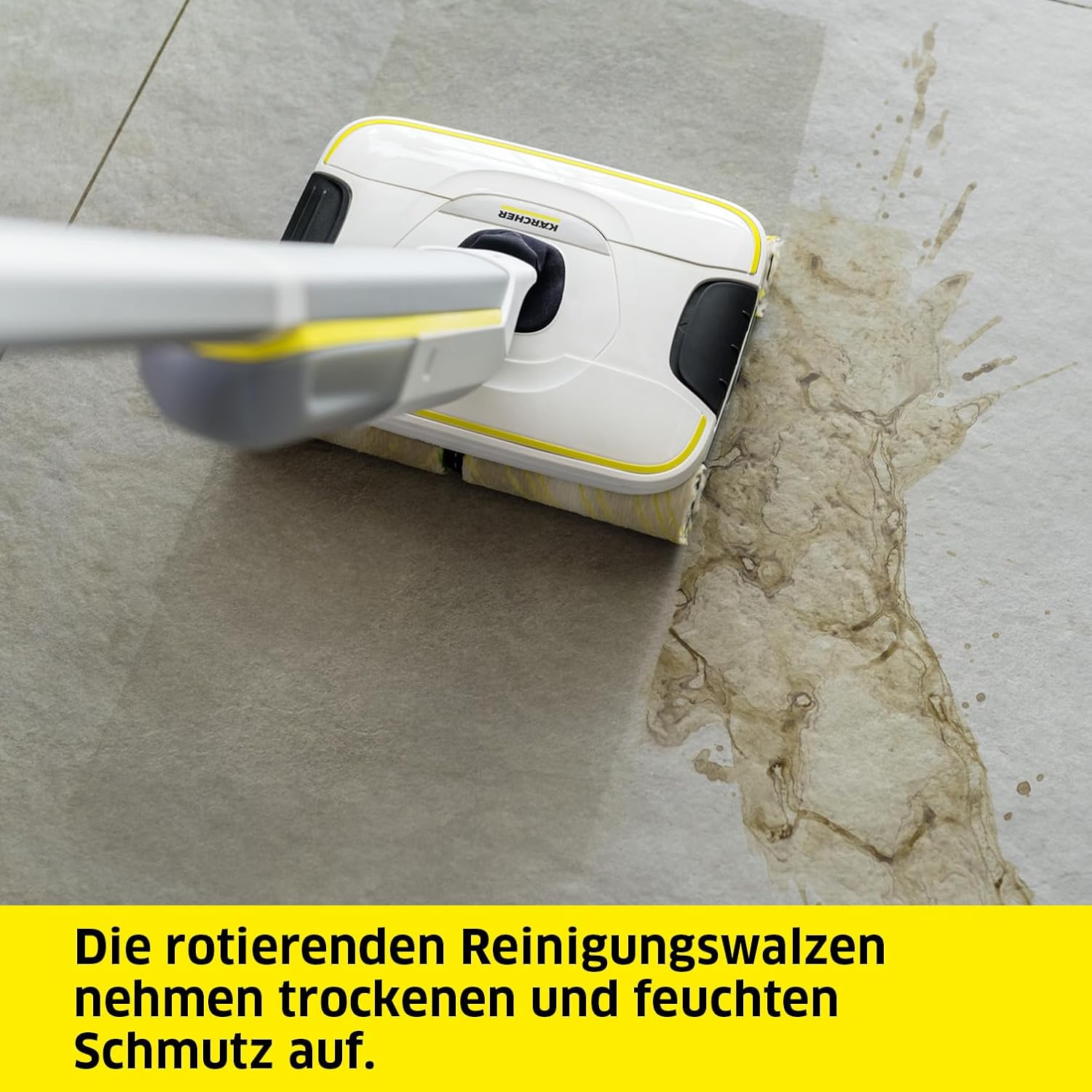 Kärcher Hartbodenreiniger FC 8 Smart Signature Line, kabelloser Bodenreiniger mit 4 rotierenden Mikrofaserwalzen, mit App, Akkulaufzeit: ca. 60 min, Flächenleistung pro Akkuladung: ca. 230 m²
