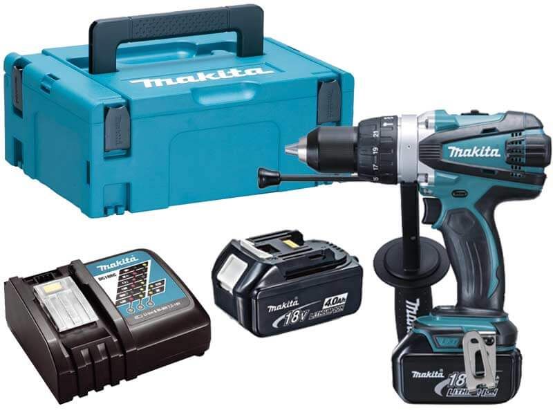 Makita DHP458RMJ 18V Li-ion accu klopboor-/schroefmachine set (2x4.0Ah) in Mbox