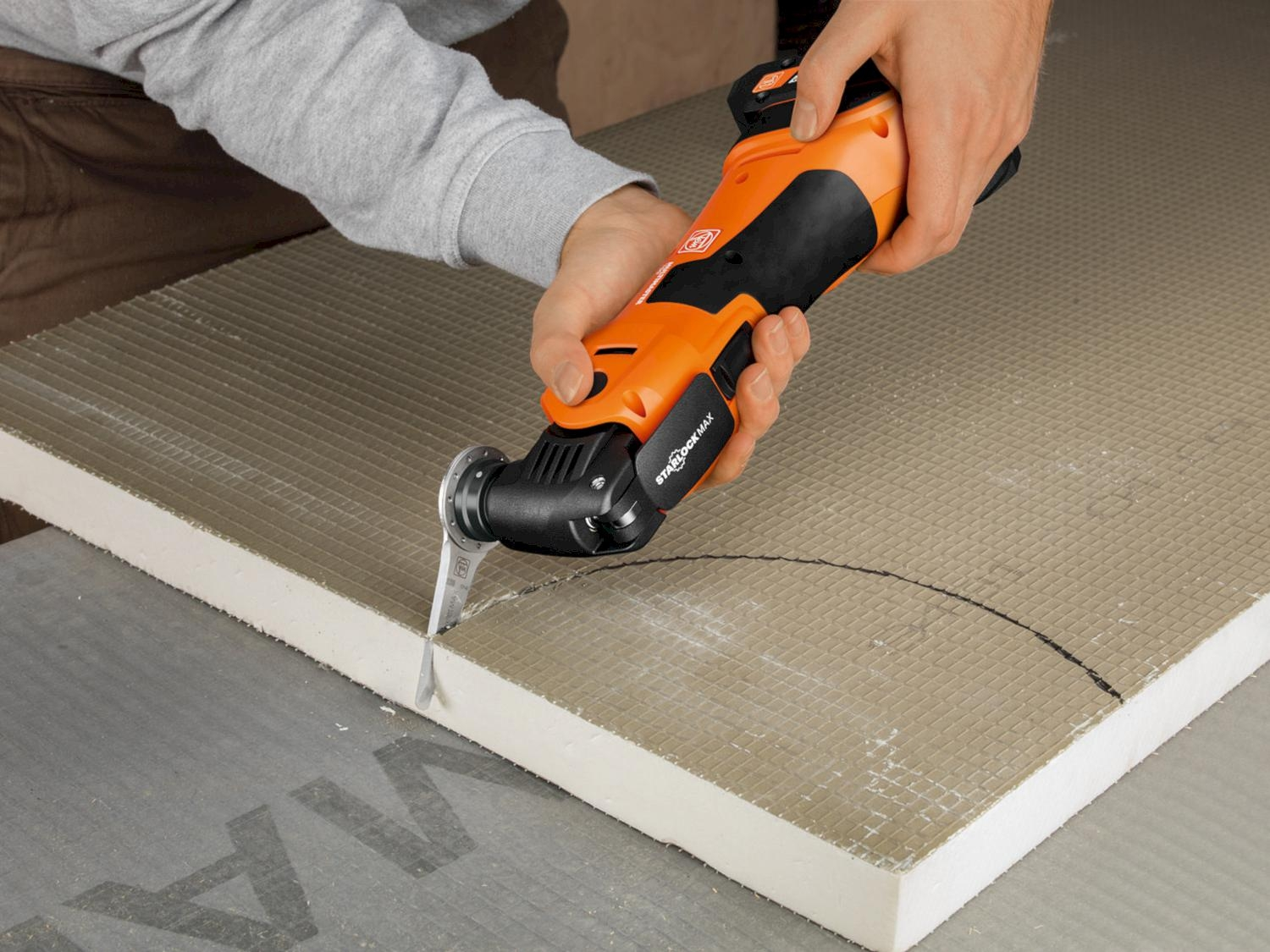 Fein AMM700 Multimaster Max Top 18V Li-ion Accu Multitool body in L-Boxx incl. 60-Delige accessoires set