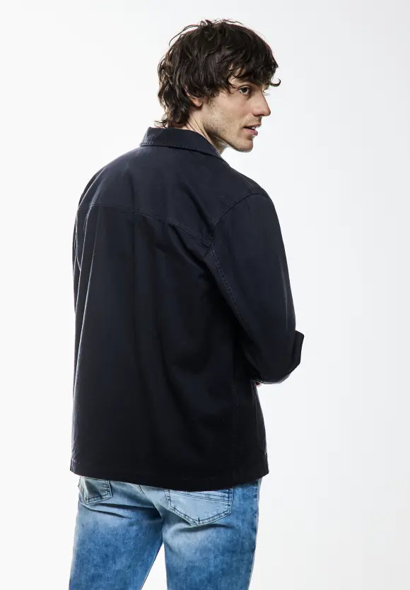 Overshirt in washed Optik - deep blue