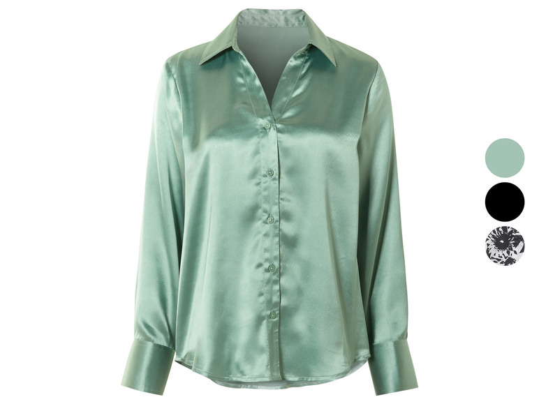 Dames satijnen blouse