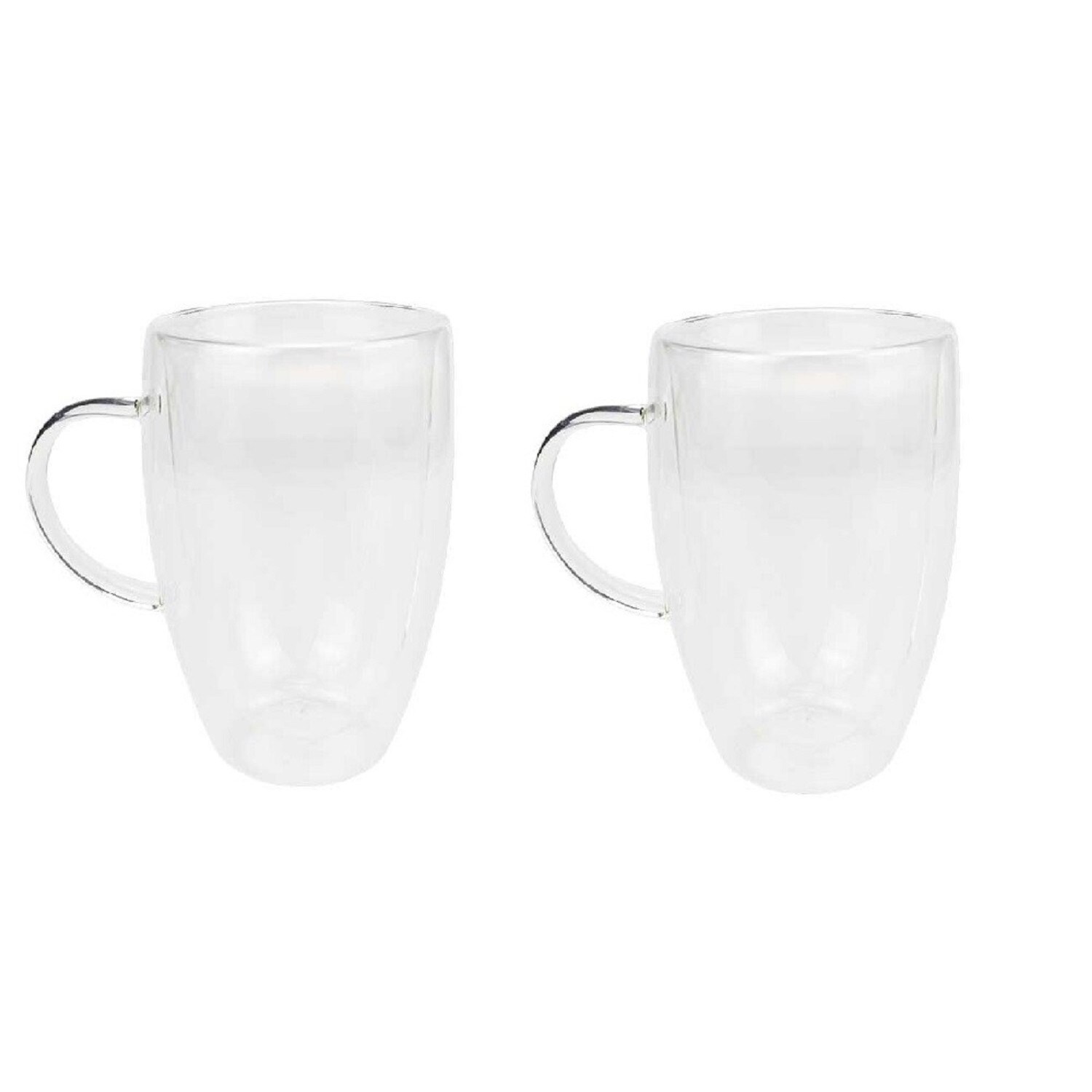 2er Set Doppelwandiges Thermoglas mit Henkel Teetassen Doppelwand
