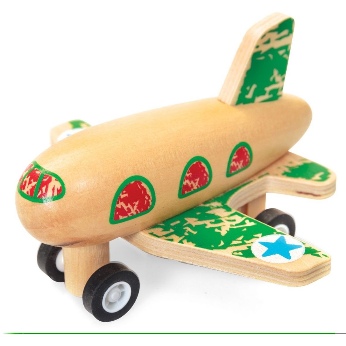 Wooden Pull-Back Aeroplane