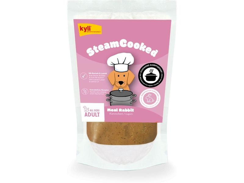 kyli Nassfutter Steamcooked Meal Adult Rabbit 250g Alleinfuttermittel für ausgewachsene Hunde