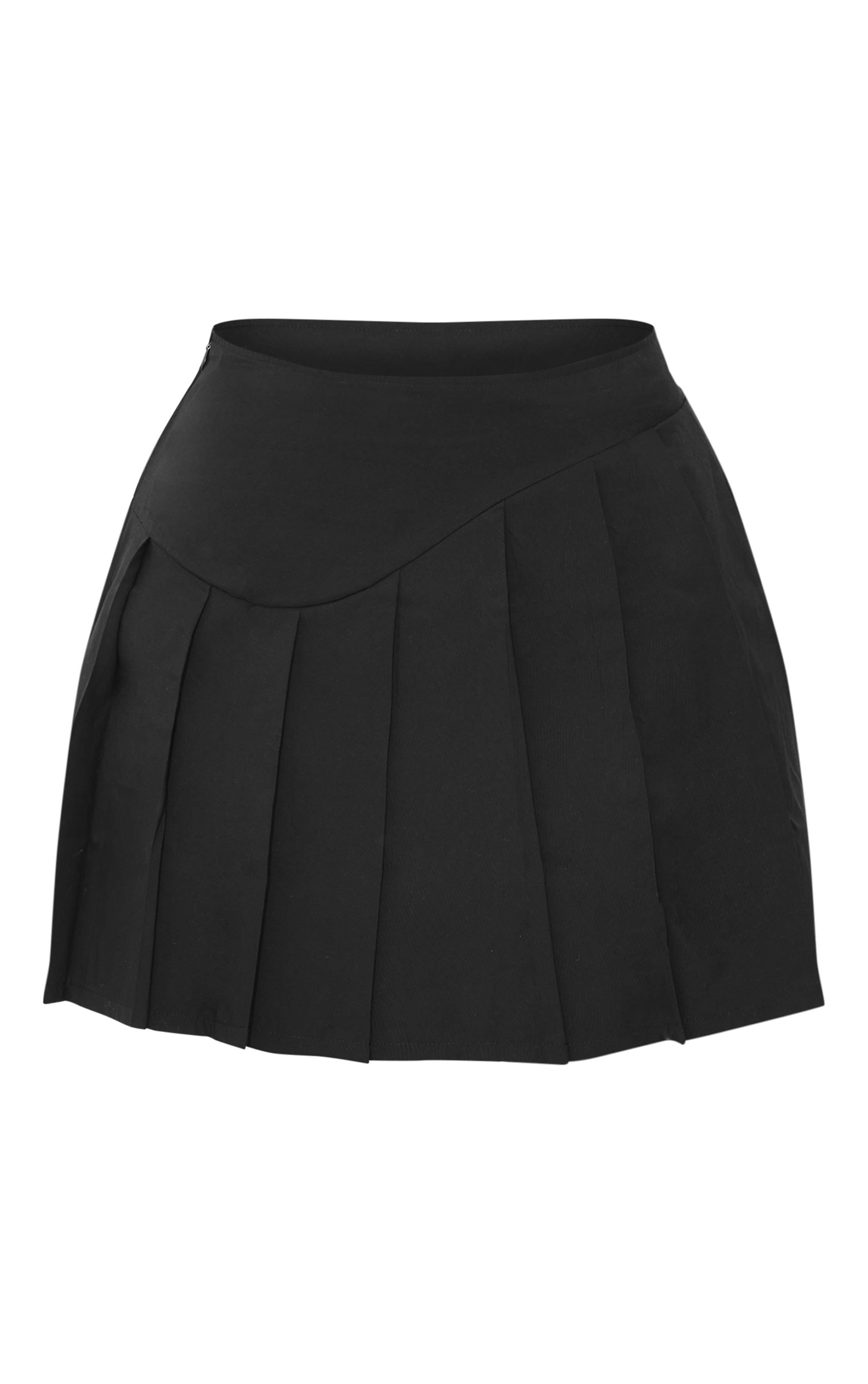 Noir Jupe Mini Plissée Grande Taille