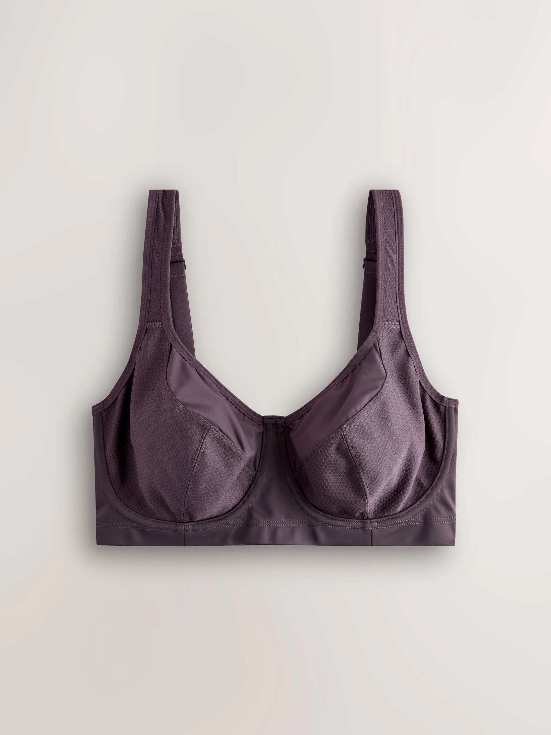 Paarsblauw - DD+ Non Pad Full Cup Dry Tech High Impact Sports Bra