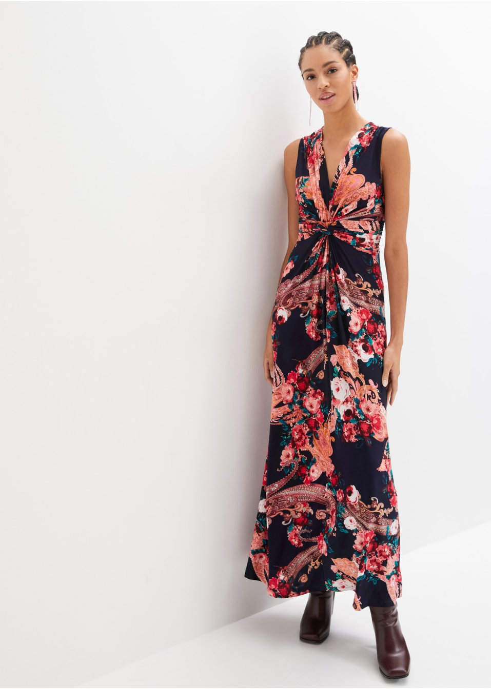 Robe longue avec détail croisé