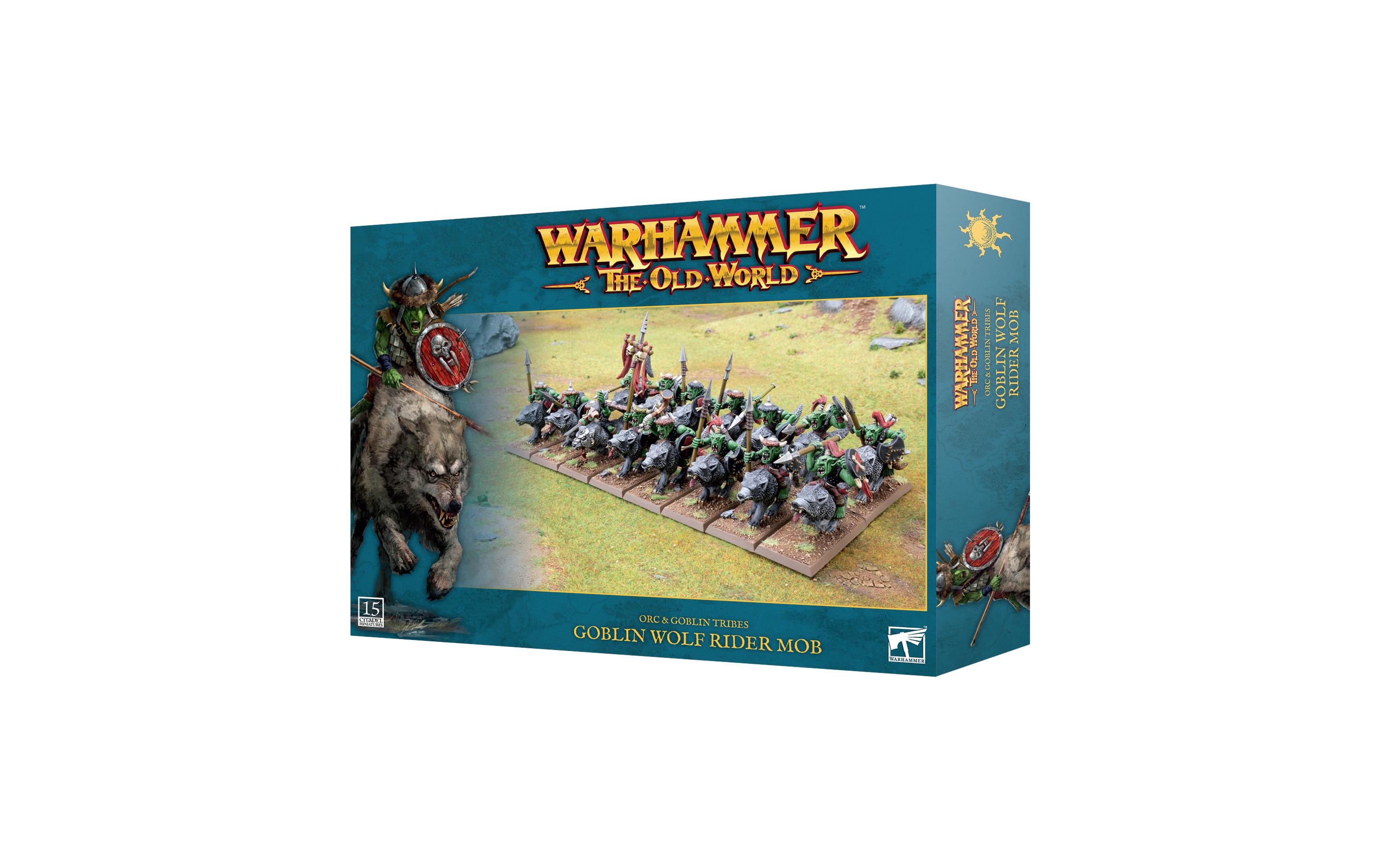 Warhammer The Old World Goblin Wolf Rider MobWarhammer The Old World Miniaturen: Goblin-Wolfsreiter-Mob