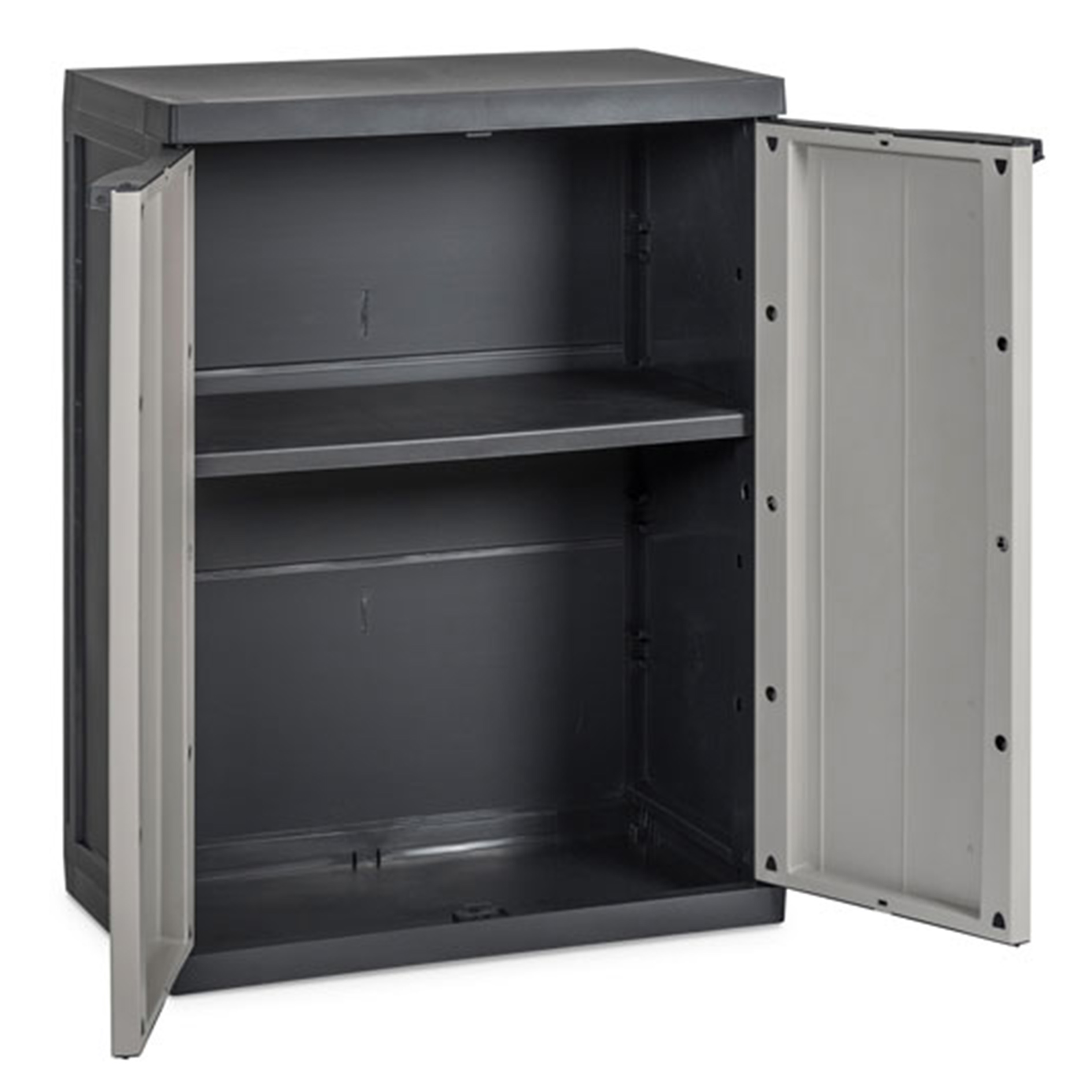 Universal-Beistellschrank - grau-schwarz - 85 cm hoch