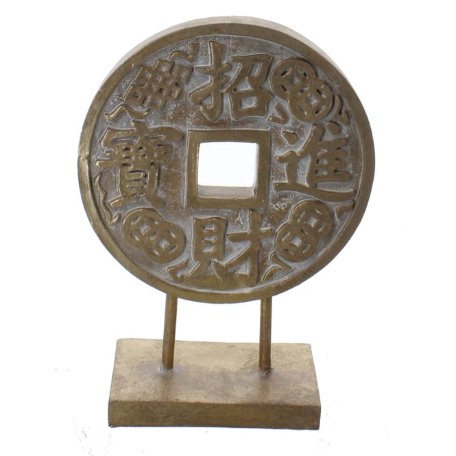 Numismatik Münze auf Ständer - ca. 20 x 8 x 28 cm