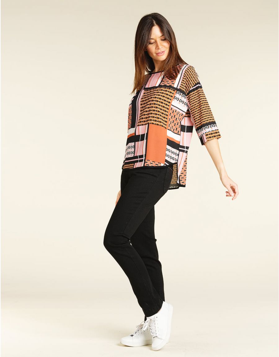 Blouse rayée rose