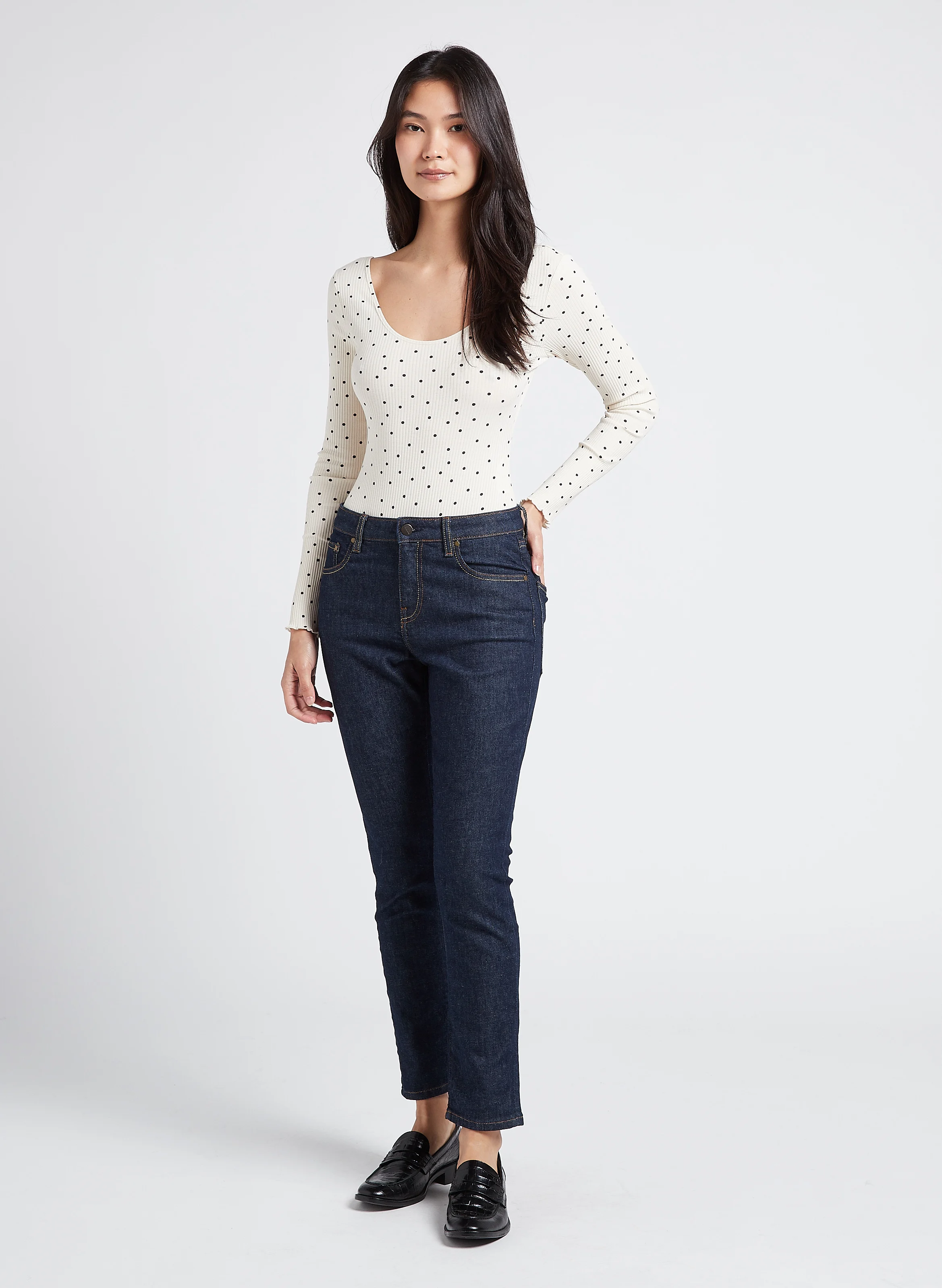 CRYSTAL - Jean slim en coton mélangé | Bleu
