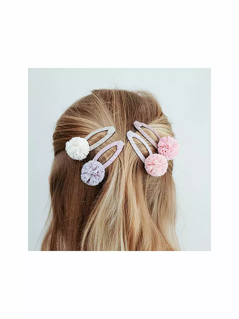 MIMI & LULA Haarspangen 4 Stück POM CLICS CLAC Swanlake bunt
