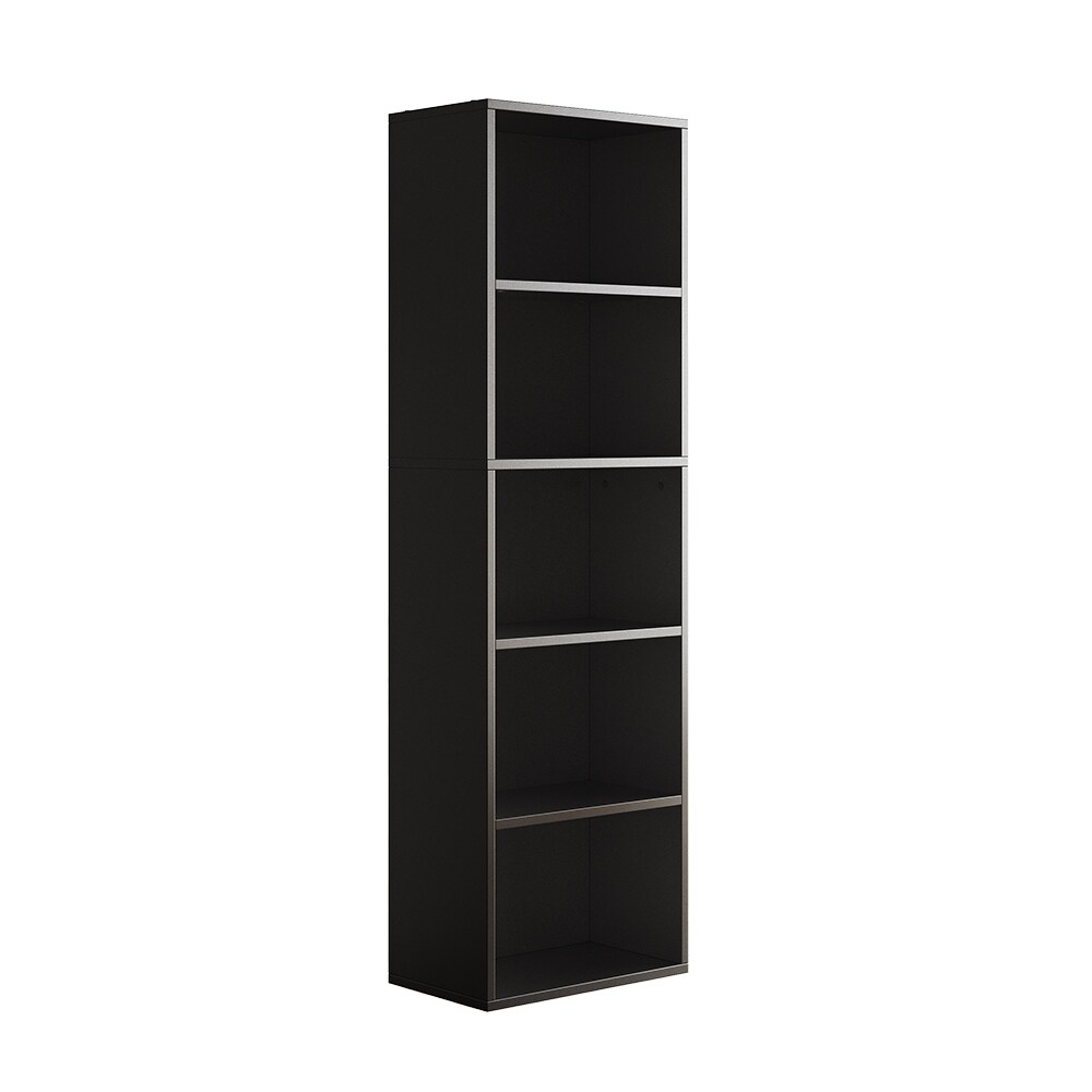Vicco Bücherregal Bob Schwarz 40 x 132 cm mit 5 Fächern
