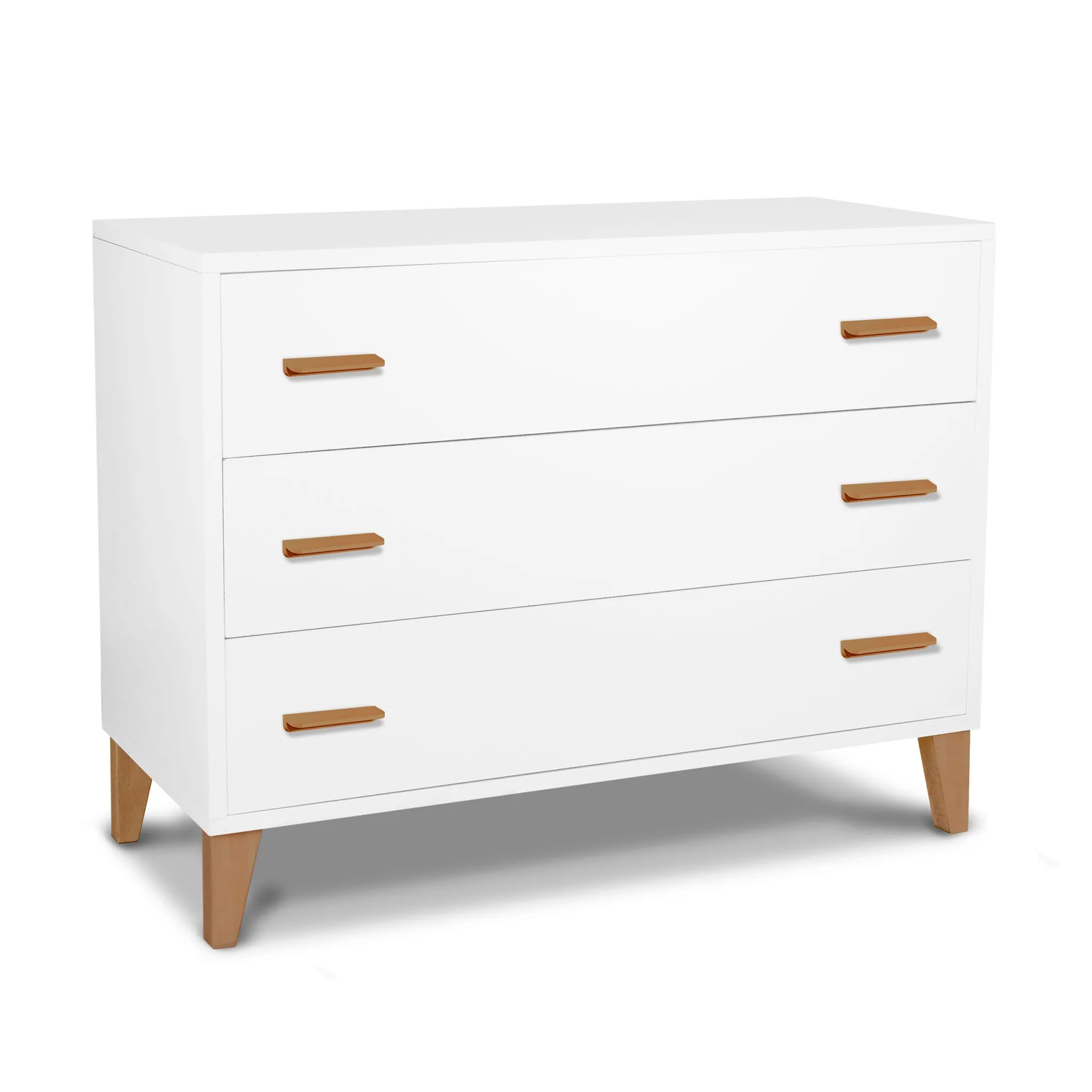 Pali Design Bureau 3 Tiroirs Caravaggio - Blanc  Noyer