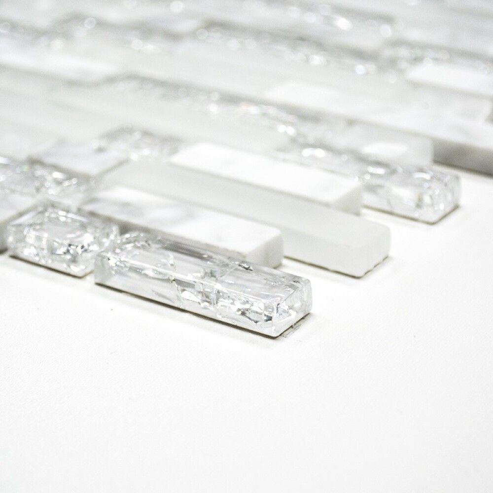 MOSAIKK INTERLOCK CRYSTAL/STONE MIX WHITE XIC V1311