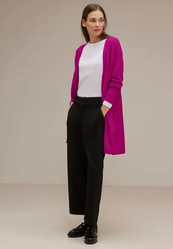 Langer Cardigan - bright cozy pink