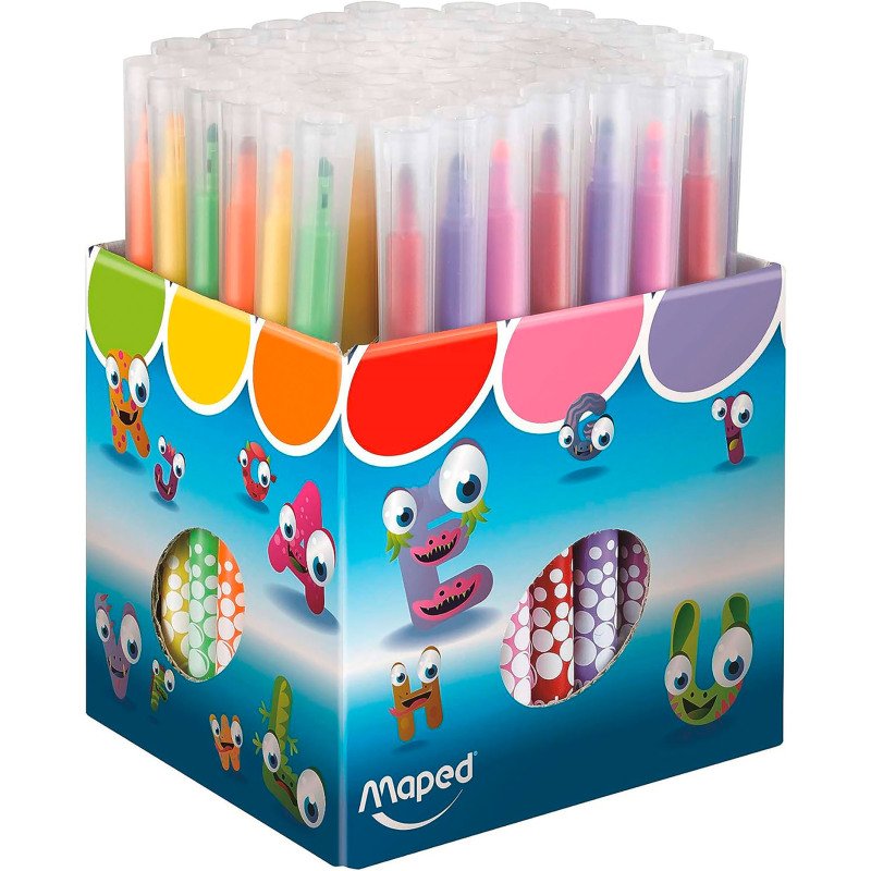 Feutres Maped COLOR'PEPS Long Life - Boîte-présentoir de 72