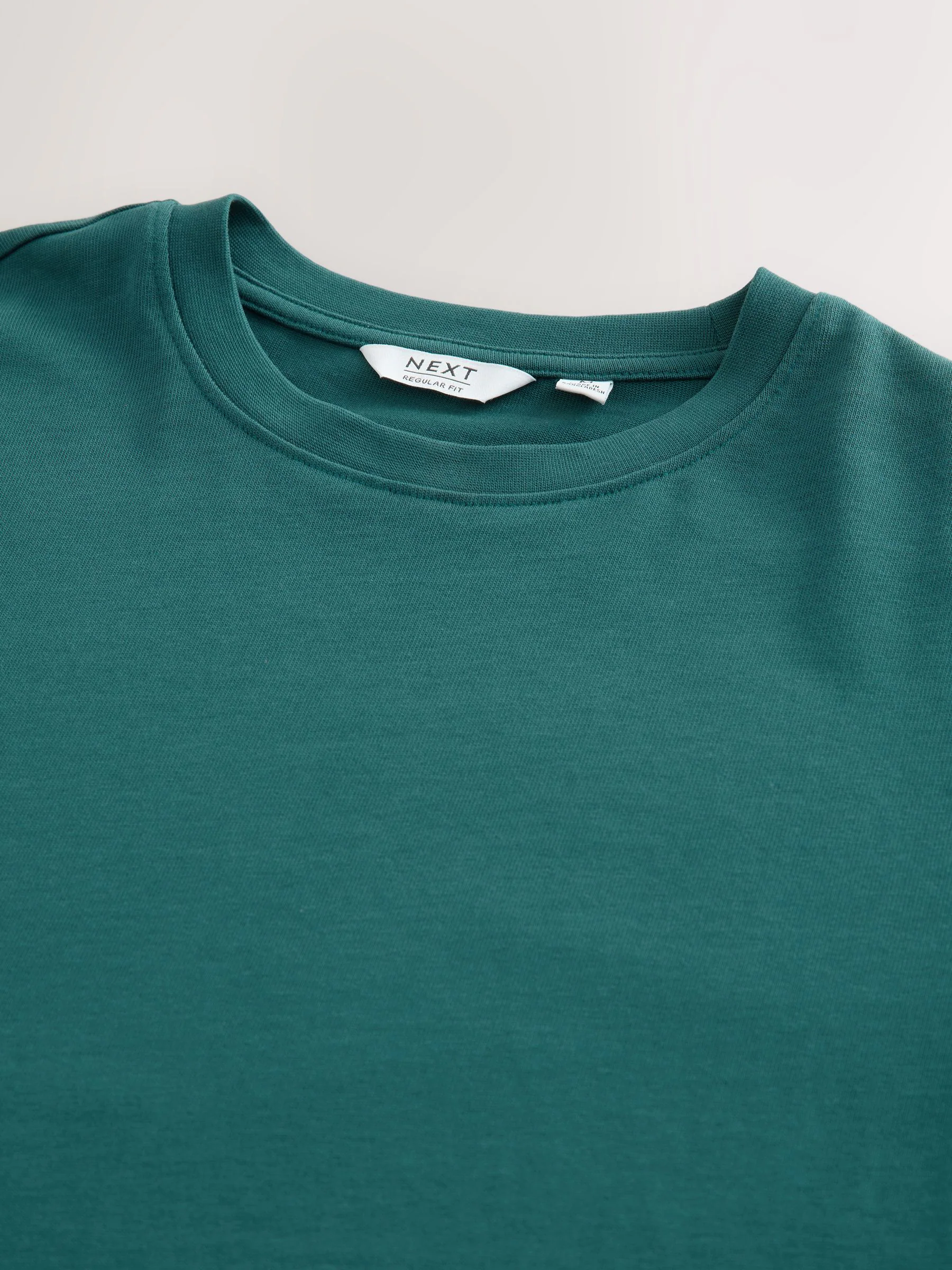 Blauwgroen - Normale Pasvorm - Zwaar T-shirt