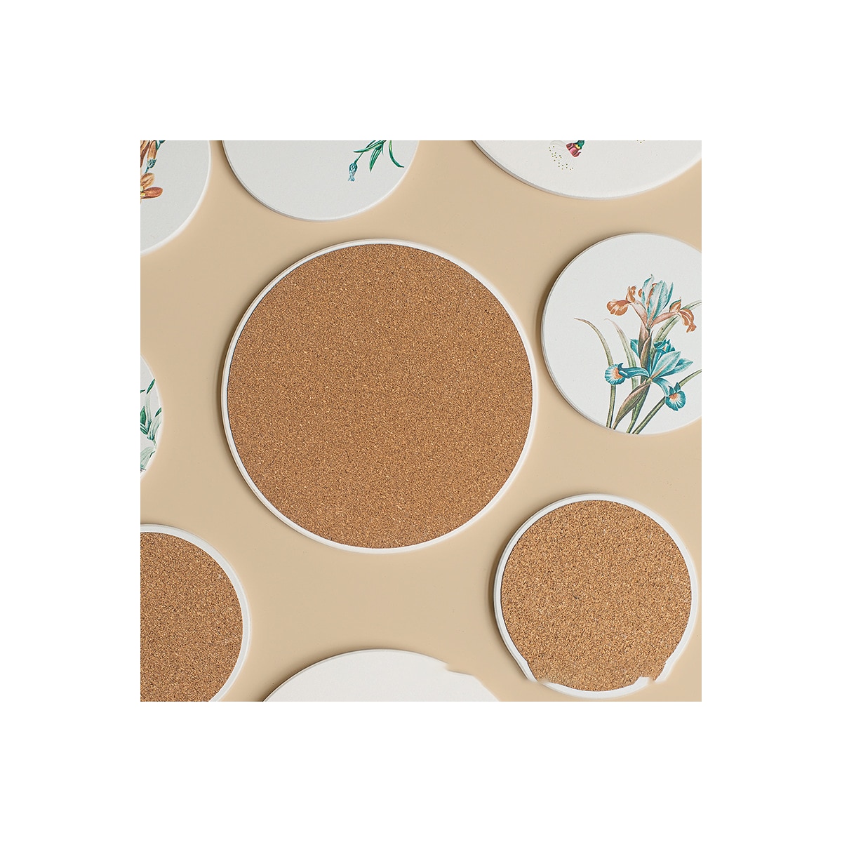Coasters Dekkeunderlag Varmebestandige vannabsorberende pads med Coaster Holder 6-pakke elegant blomst