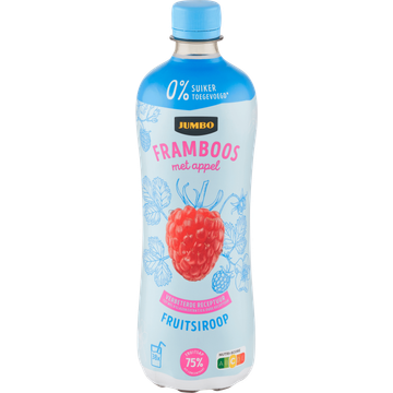 Jumbo Fruitsiroop Framboos met Appel 0% Suiker 750ML