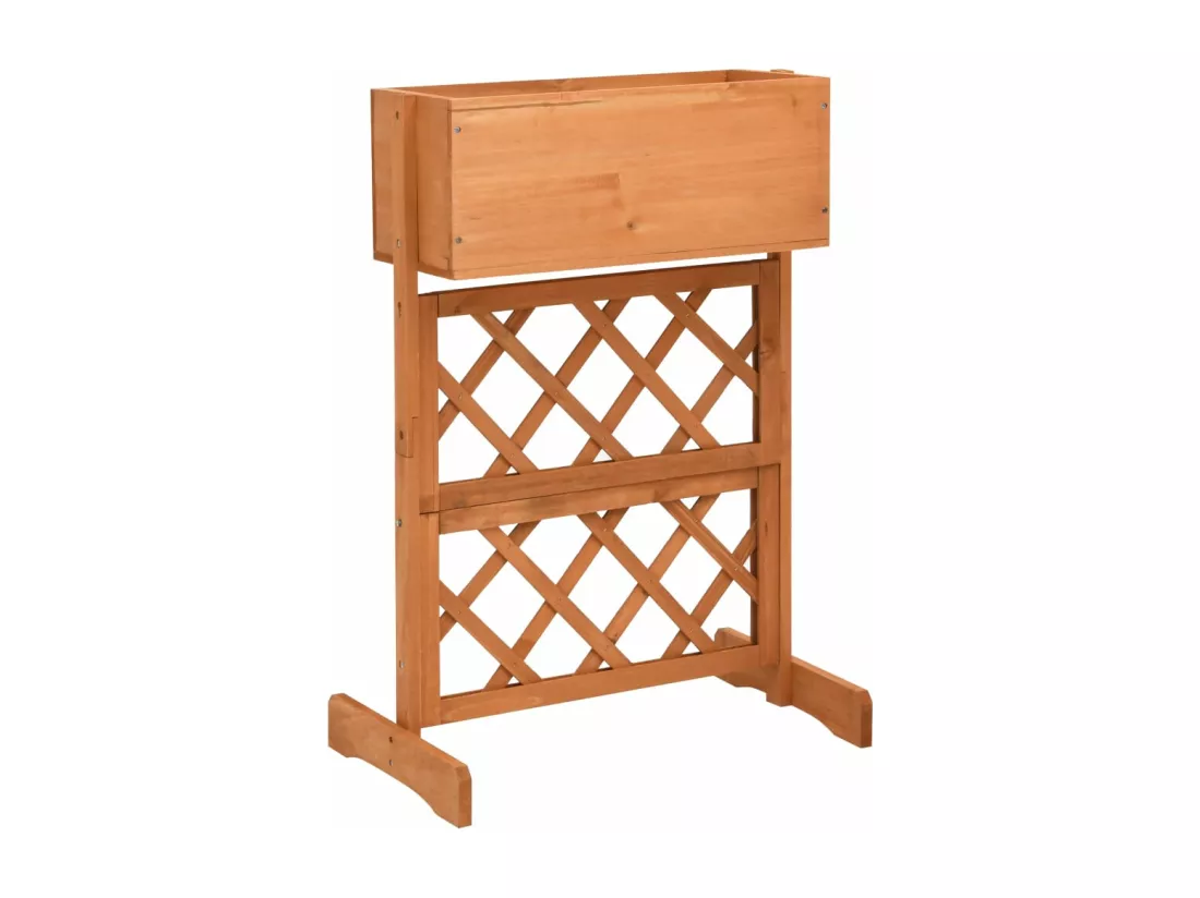 Jardinière à treillis de jardin Orange 45x30x74cm Bois de sapin