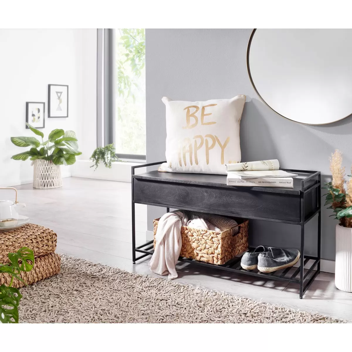 Sitzbank Bordeaux Schwarz