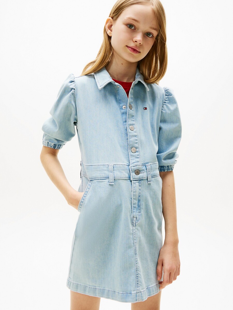TOMMY HILFIGER<br>Vestido jeans com mangas curtas