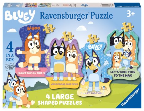 Bluey 4 Large Shaped Puzzles