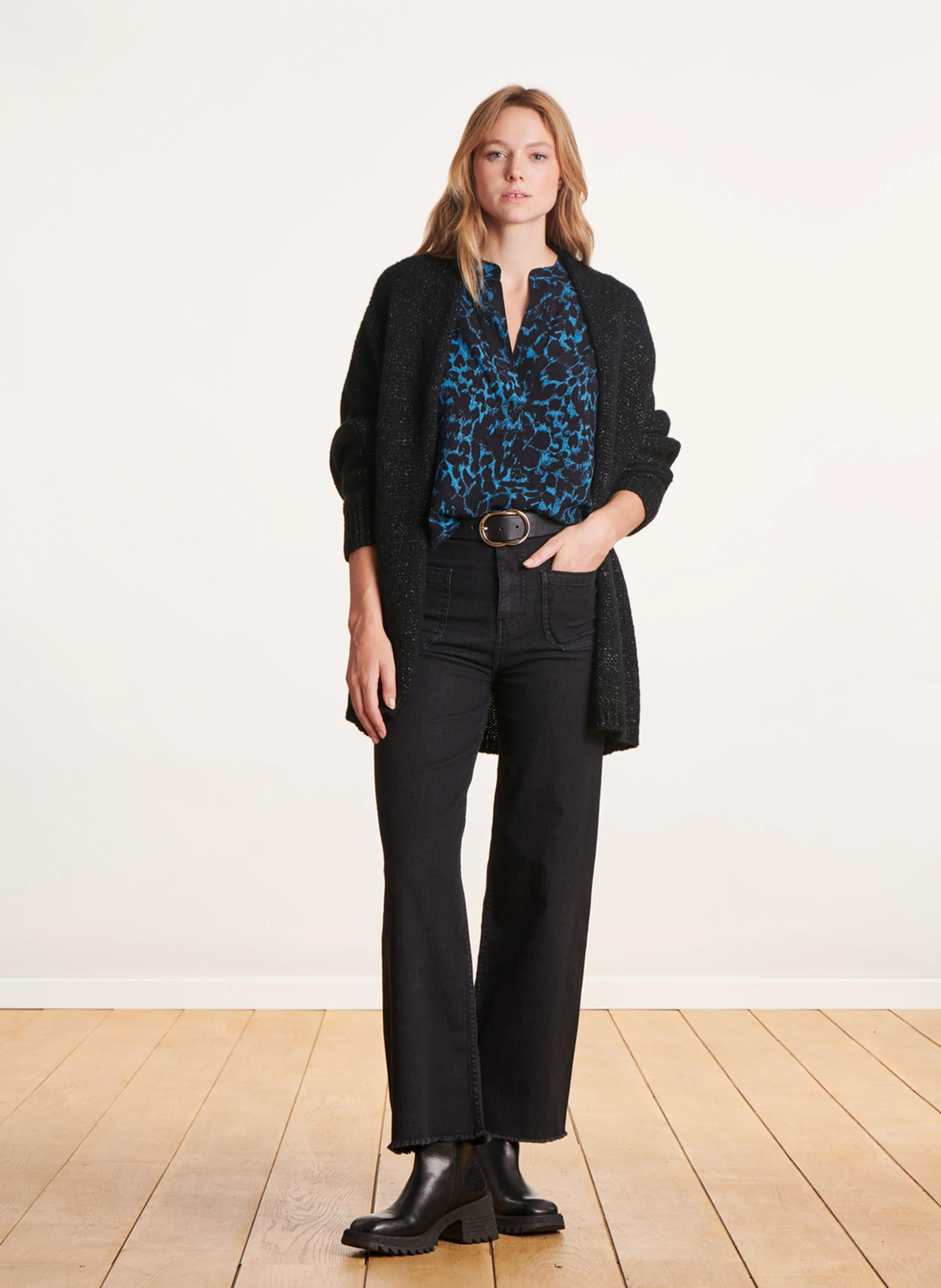 Gilet ample en maille | Noir