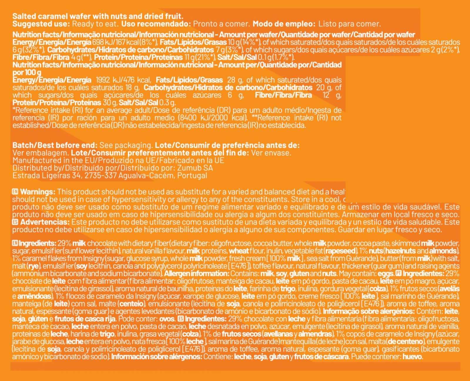 Zumba Protein Wafer 35 gramas