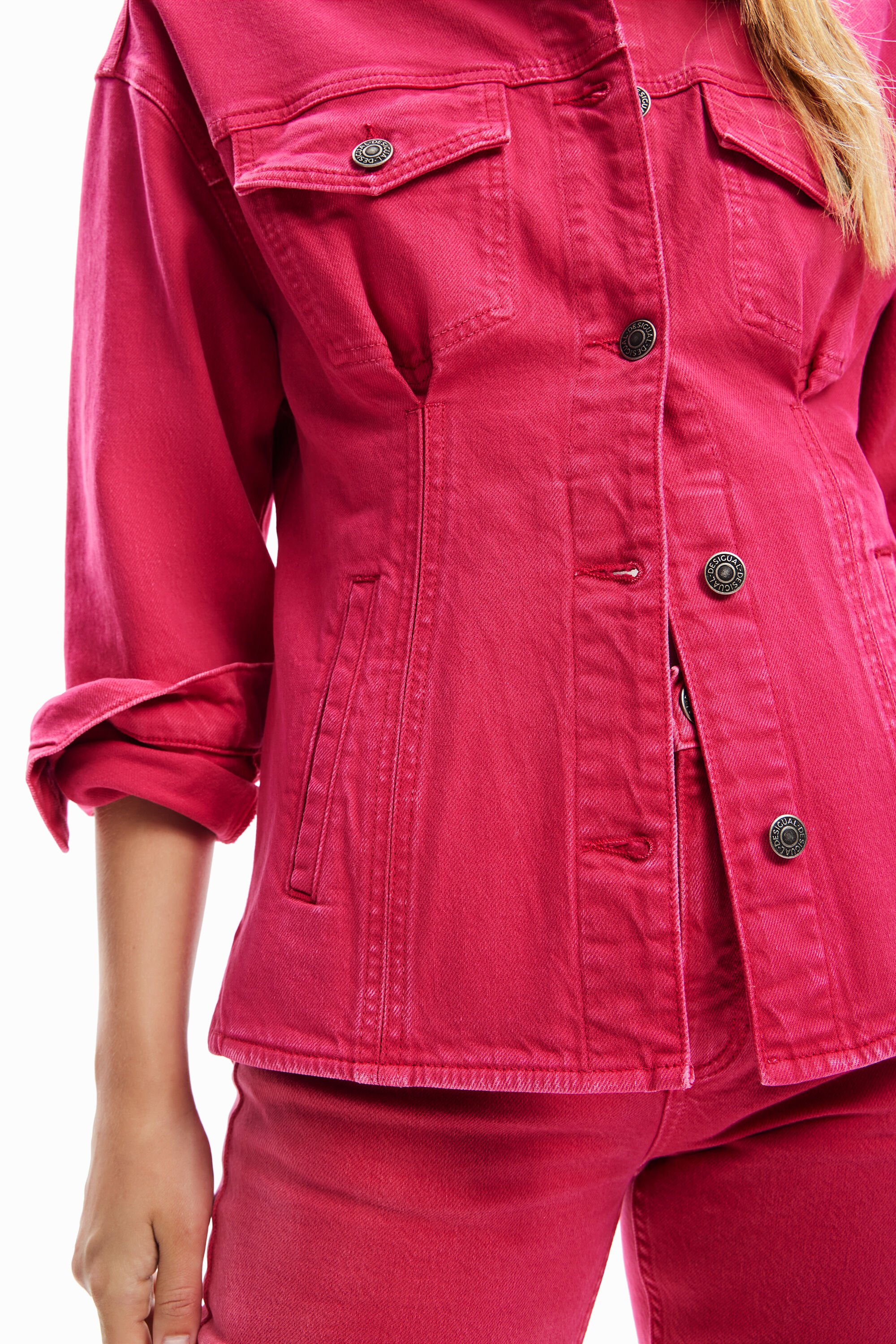 Veste trucker jean pinces