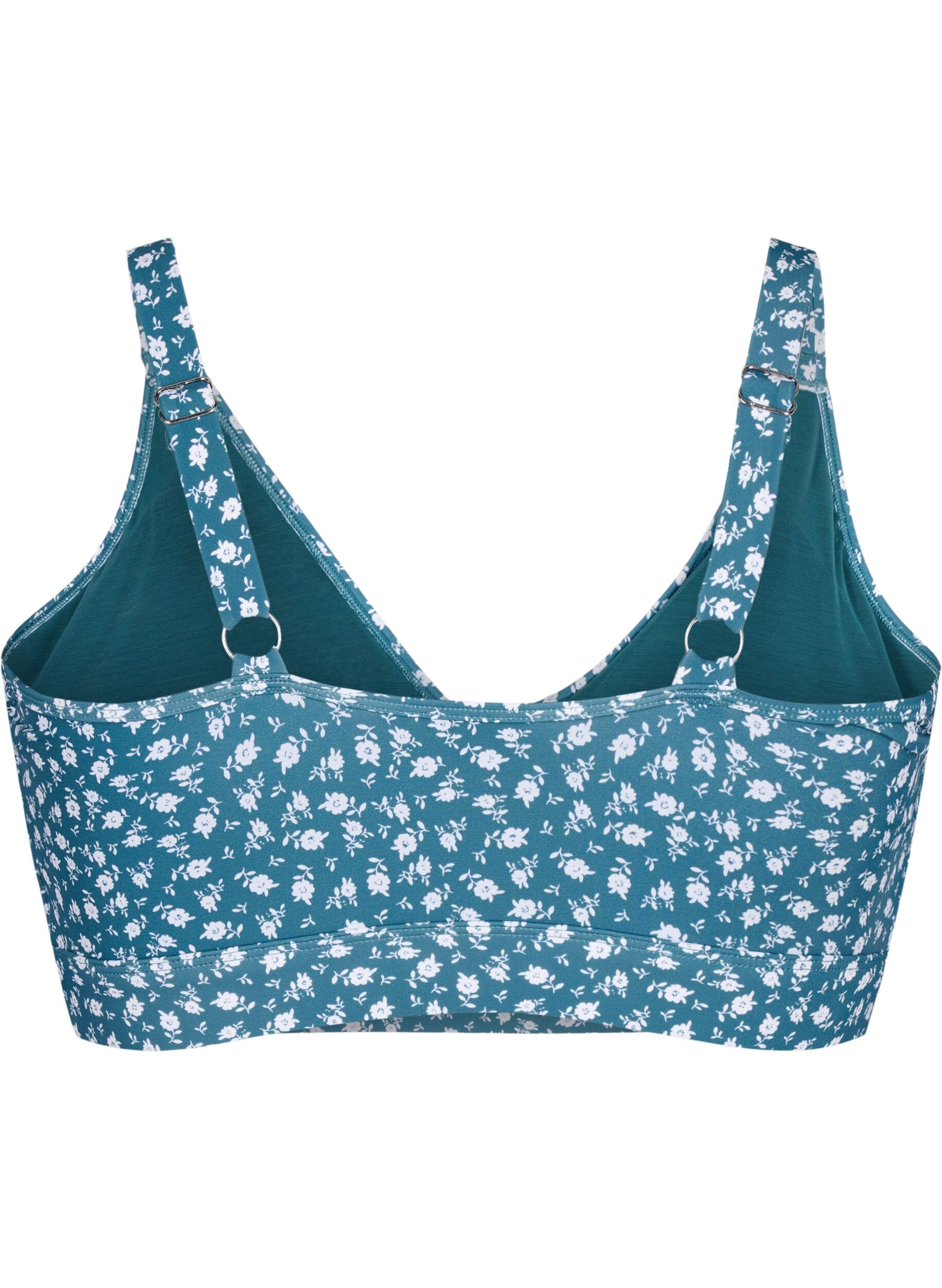 Blomstret bikini bh med flæsedetaljer