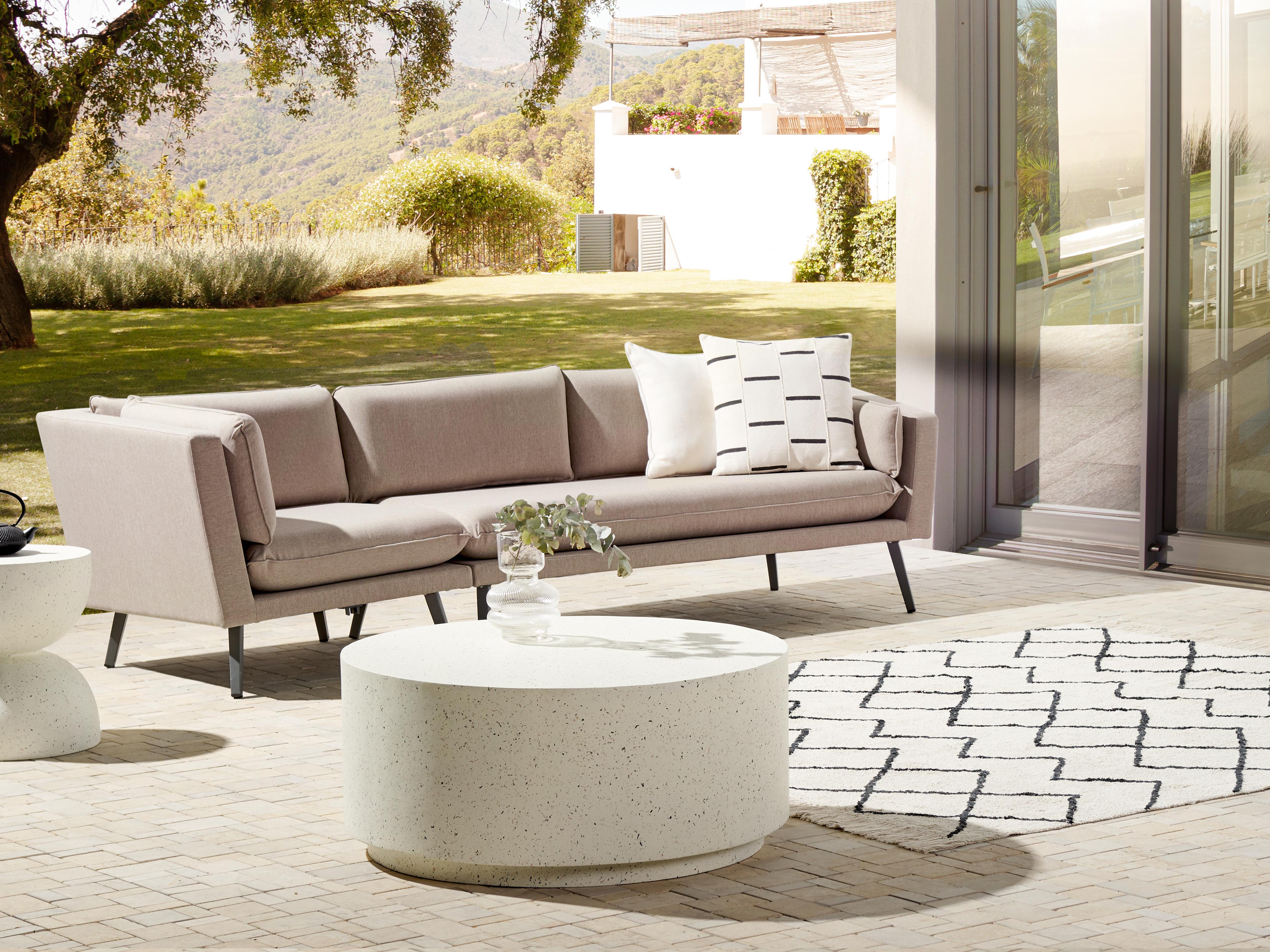 Tuin loungebank 3-zits LORETELLO linkszijdig Beige