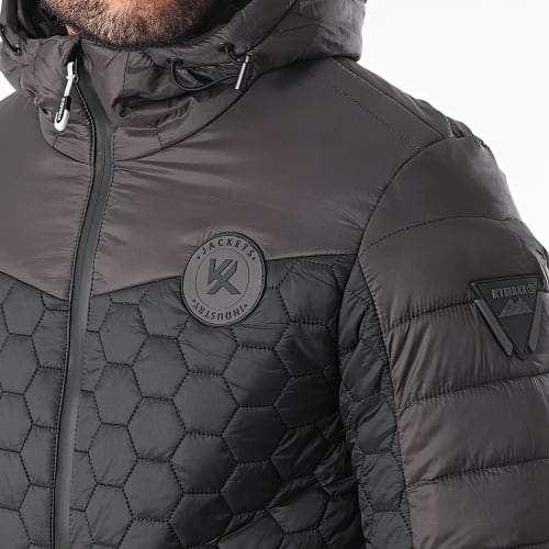 Doudoune Capuche Marron Noir
