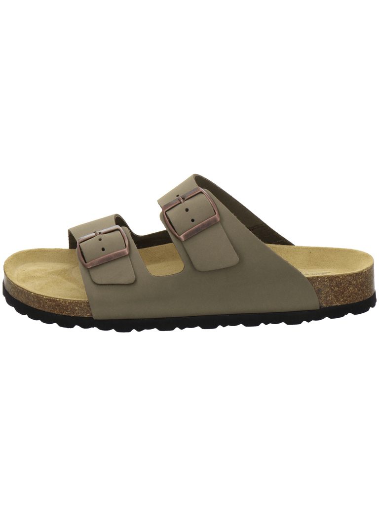 Pantoletten Herren Leder khaki