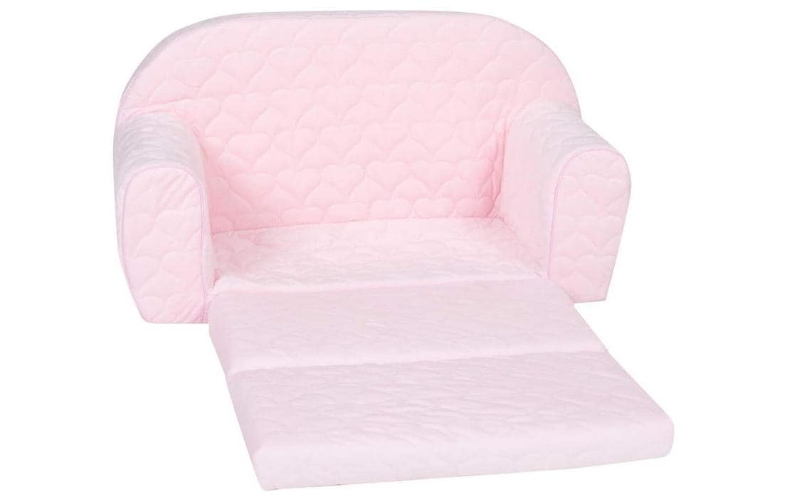 Kindersofa Cosy Heart RoseAusklappbares Kindersofa