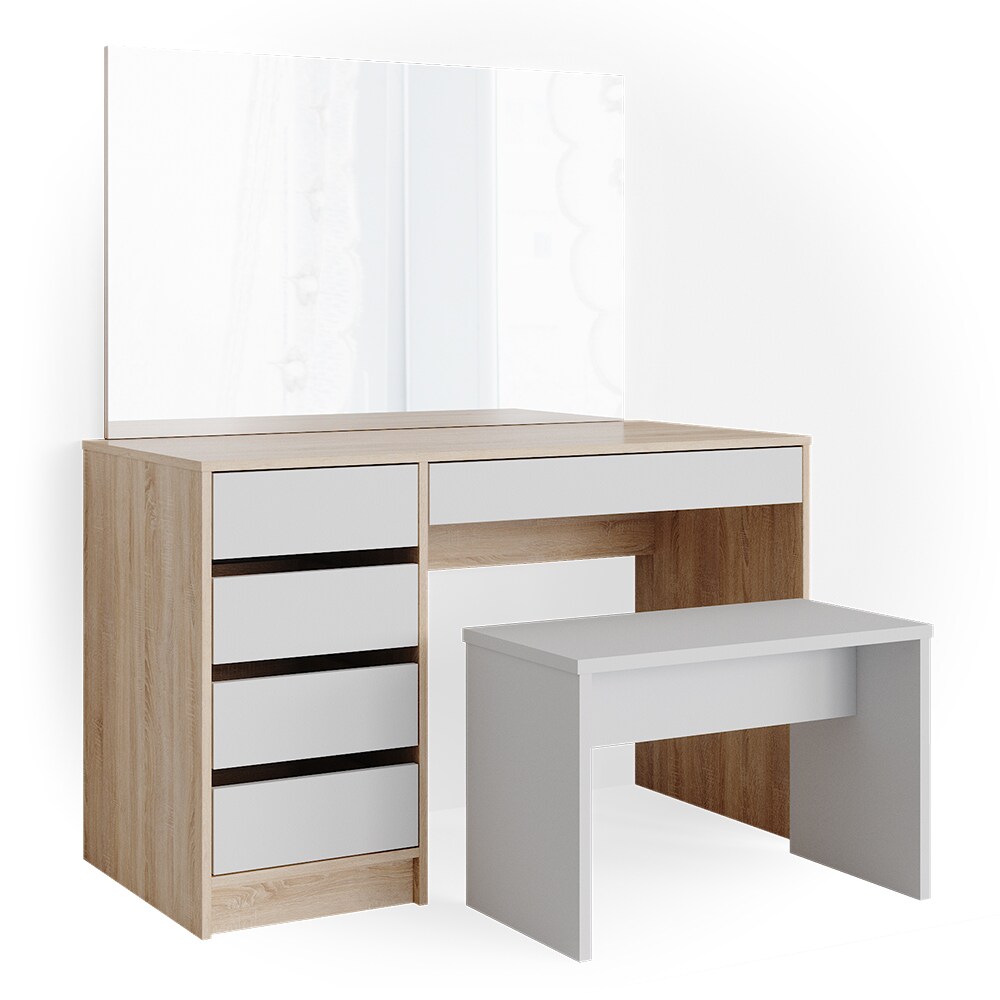 VICCO Schminktisch Sherry Sonoma Weiß Frisiertisch Spiegel Kommode Bank