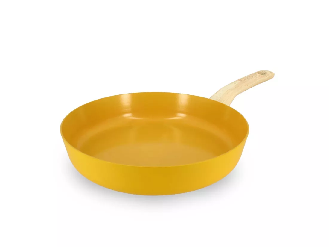 Menastyl - Poele 28cm Colorama Safran- En Aluminium - Revetement Antiadhesif En Ceramique