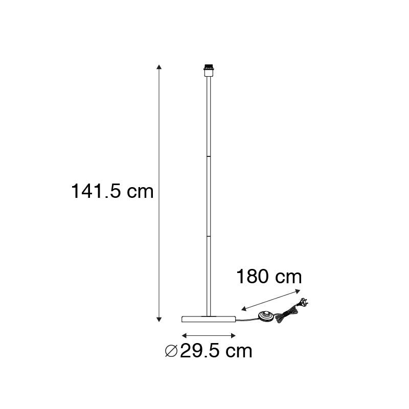 QAZQA - Moderne staande lamp van messing - Kaso I Woonkamer I Slaapkamer - Staal, langwerpig - LED-compatibel E27