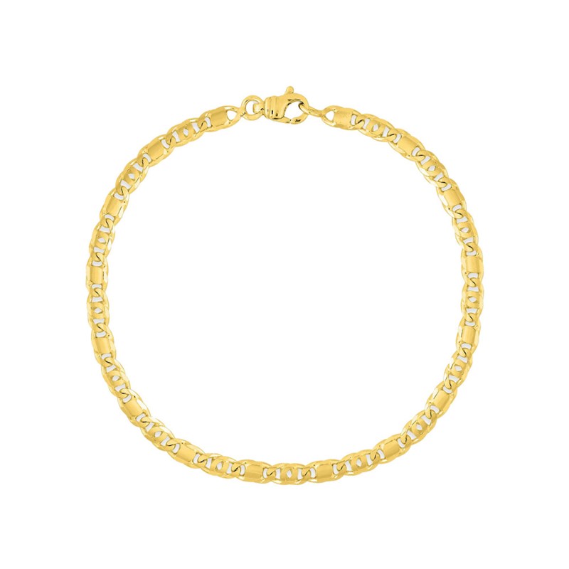 Bracelet Mixte 18 cm - Fantaisie - Or 18 Carats - Largeur 3 mm