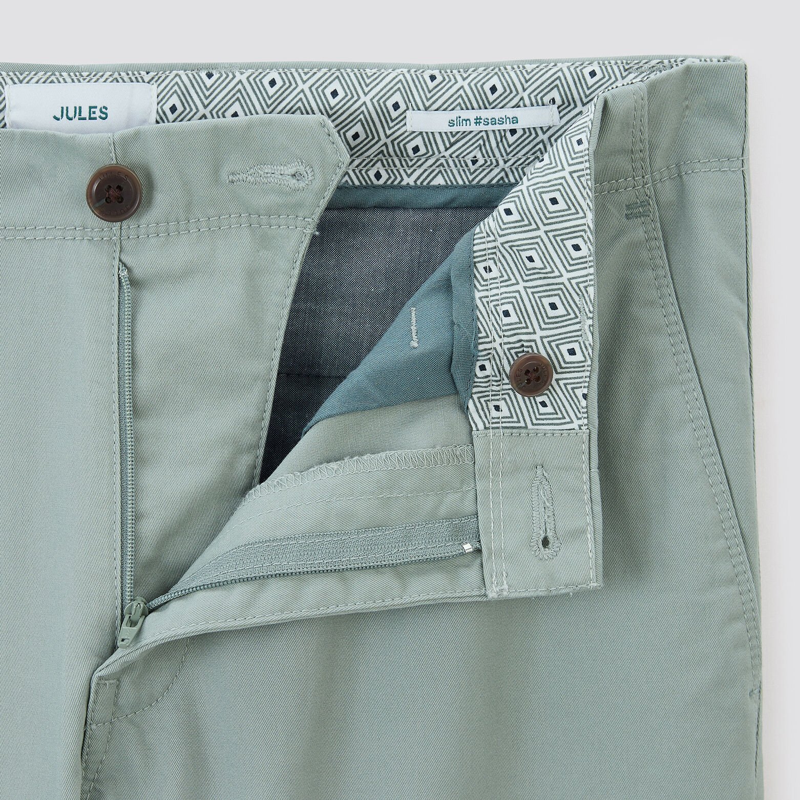 Pantalon chino slim Vert Moyen