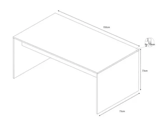 Bureau pour études design moderne design robuste 150×73 WYNAM