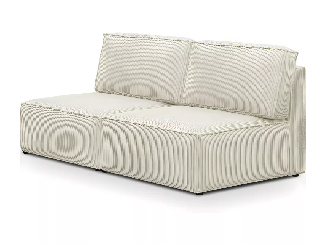 Canapé modulable 3 places en velours côtelé beige - Harper Mod