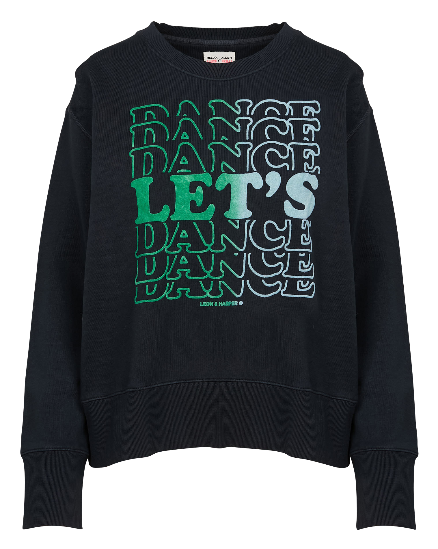 SORBET - Sweat droit col rond en coton bio mélangé | Noir