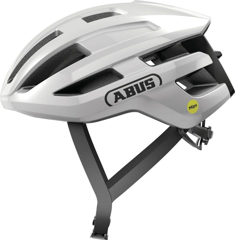 ABUS - PowerDome MIPS - Fietshelm - Wit Glanzend - Lichte Racefietshelm met Ventilatiesysteem